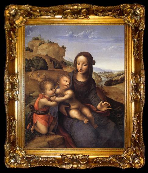 framed  YANEZ DE LA ALMEDINA, Fernando Madonna and Child with Infant St.Fohn, ta009-2